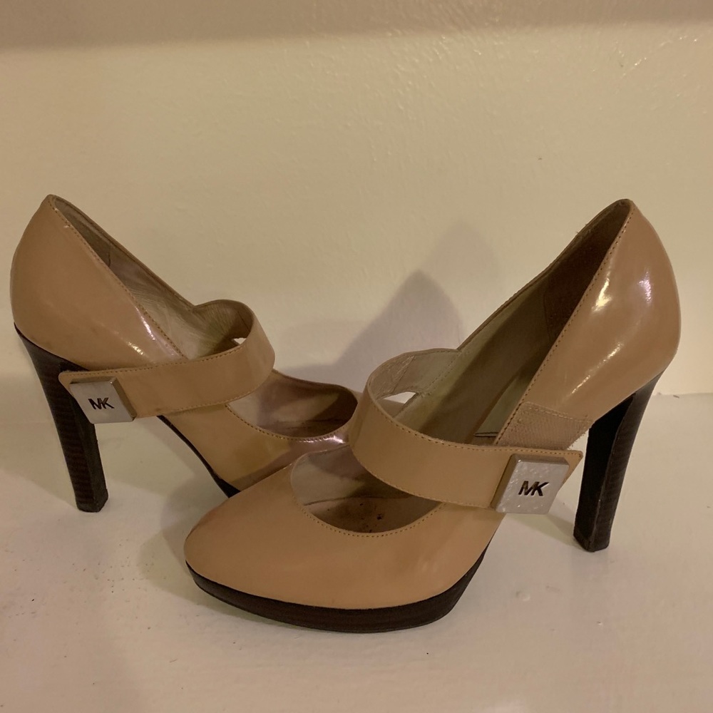 Michael Kors Velcro Strap Nude Heels
